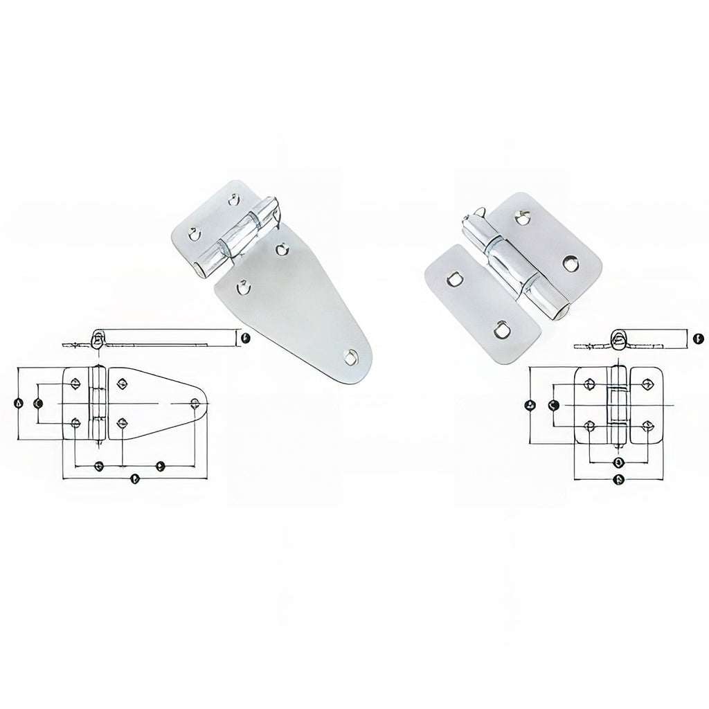 polished quick release stainless steel hinge for heavy duty doors and panels