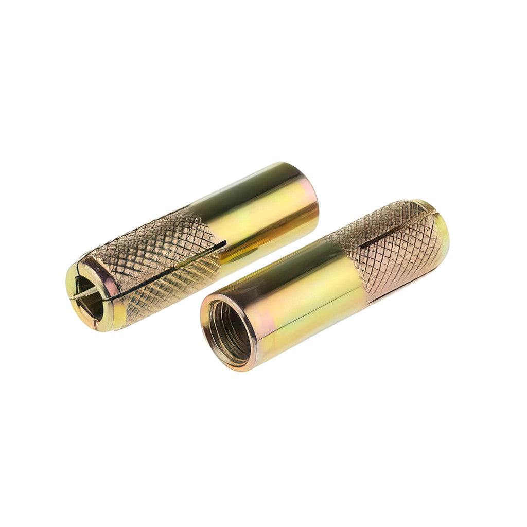 Drop in masonry wedge anchor with optional setting tool for secure fastening in pre-drilled holes