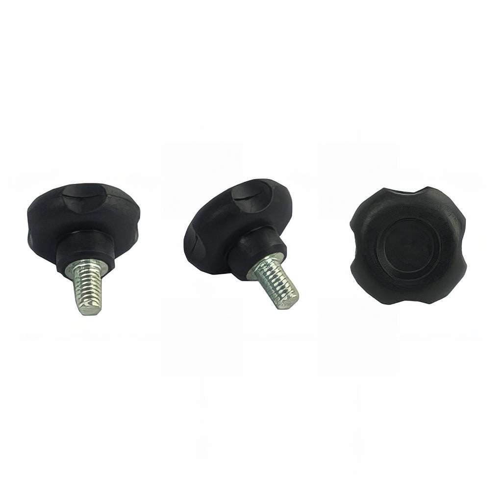 4 lobe male nylon handwheel with BZP steel stud and injection moulded grip