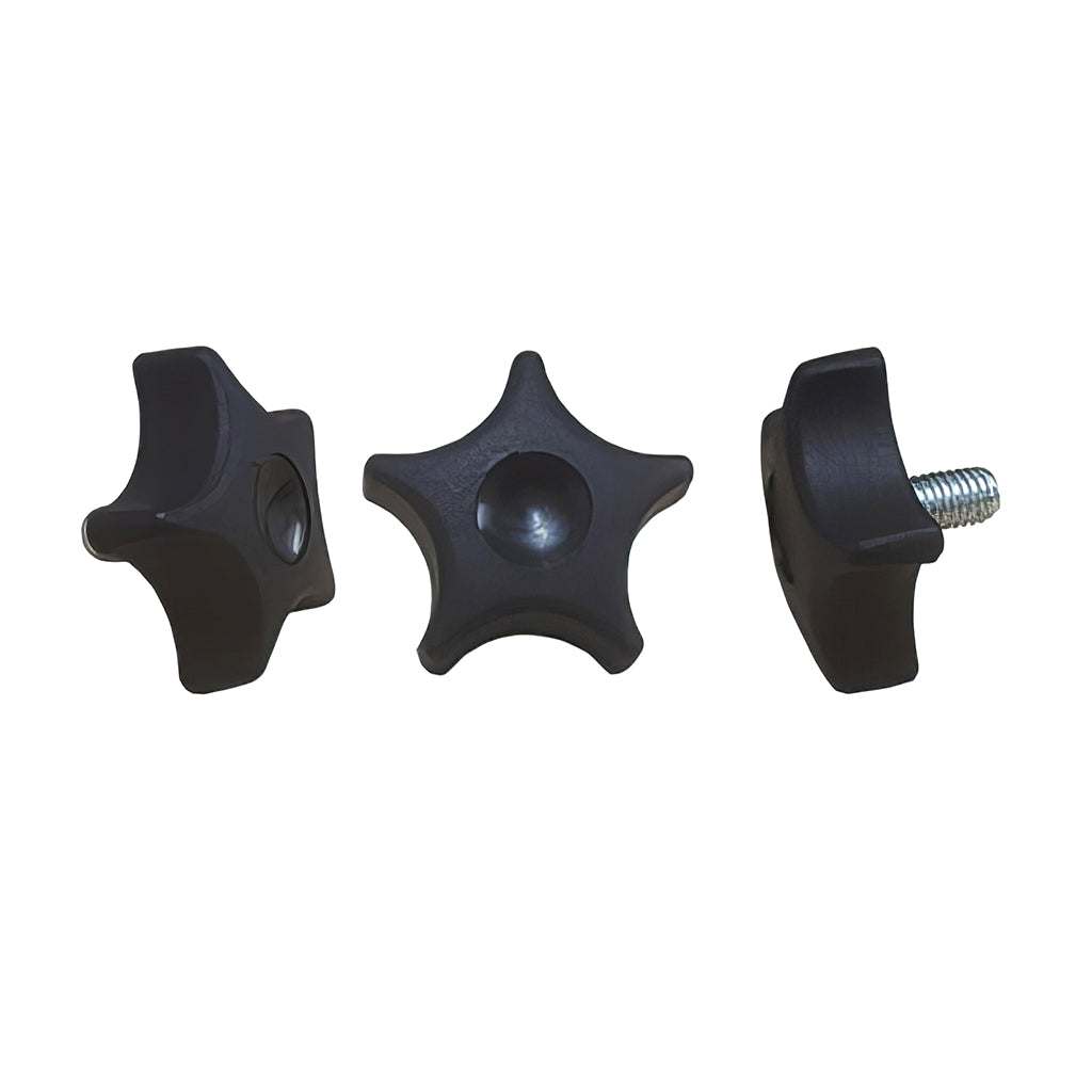 5 lobe nylon hand wheel with black nylon and BZP steel studs for excellent grip