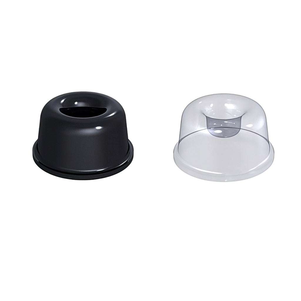 Self adhesive circular recessed buffer feet with polyurethane and adhesive backing for door silencers and feet applications