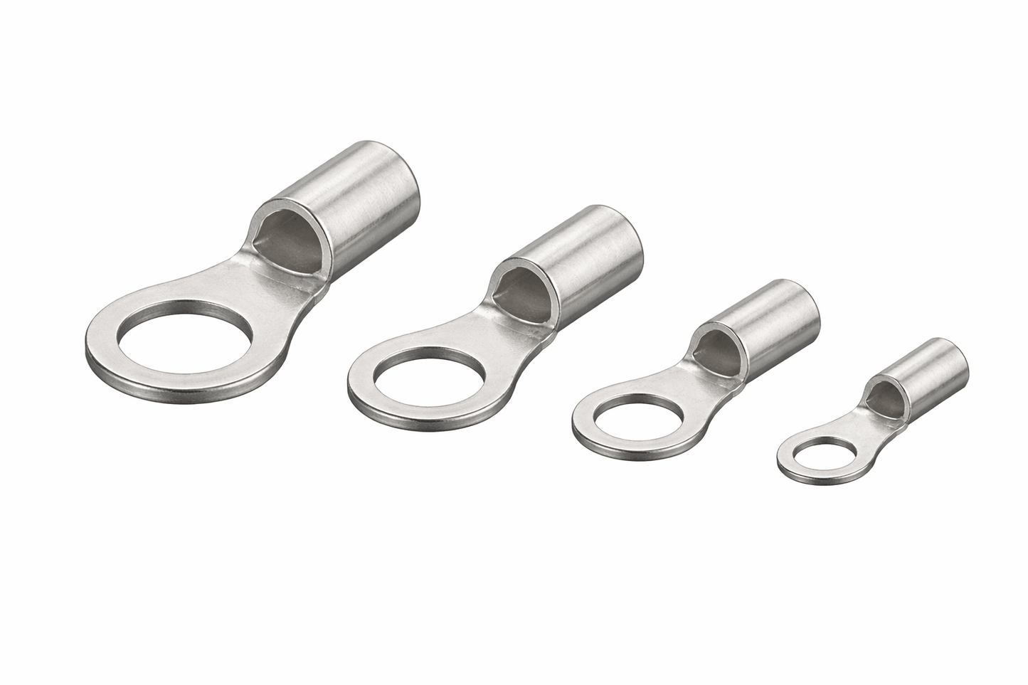 Open end uninsulated heavy-duty copper ring terminals pack of 100 for industrial and automotive use