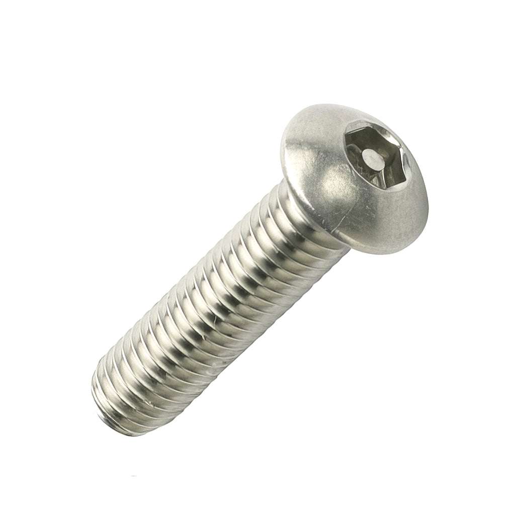 Button pan pin hex drive stainless security fastener screw with tamper-resistant pin and hex socket head