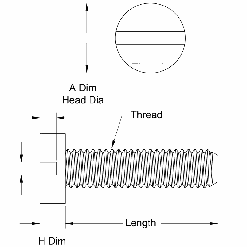 Black nylon slotted cheese head machine screw M4 DIN 84 corrosion resistant