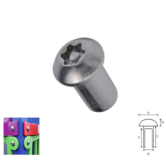 6 Lobe Button Dome Pin Head Security Nut stainless steel vandal resistant fastener