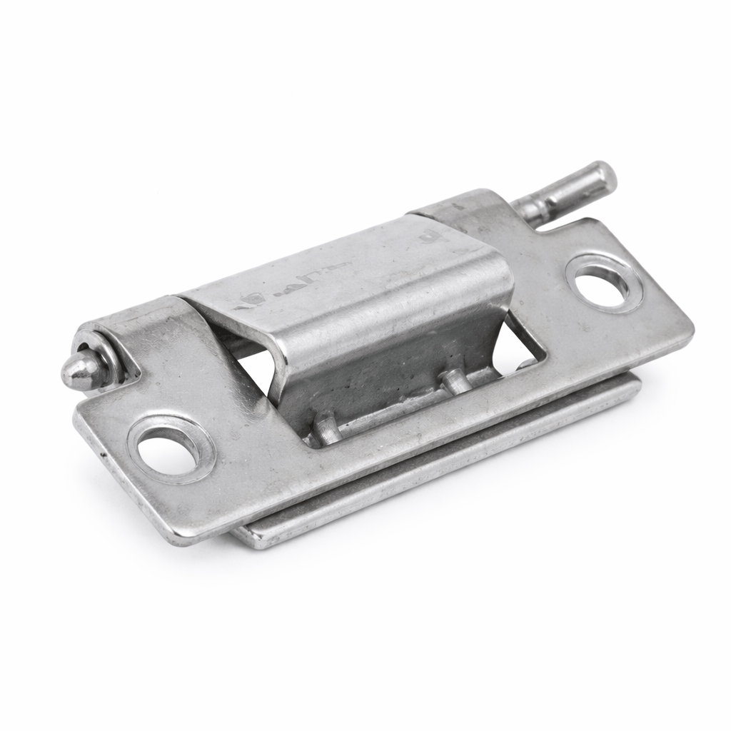 Concealed hinge with removable pin for secure industrial enclosures and cabinets