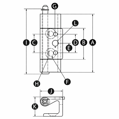 Concealed & Removable Hinge with Pin and Circlip