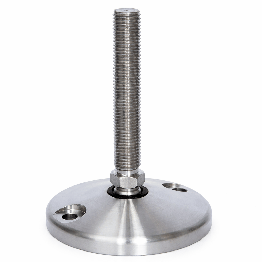 Bolt Down Heavy Duty stainless steel tilting levelling feet with corrosion resistance and self-aligning base for industrial use