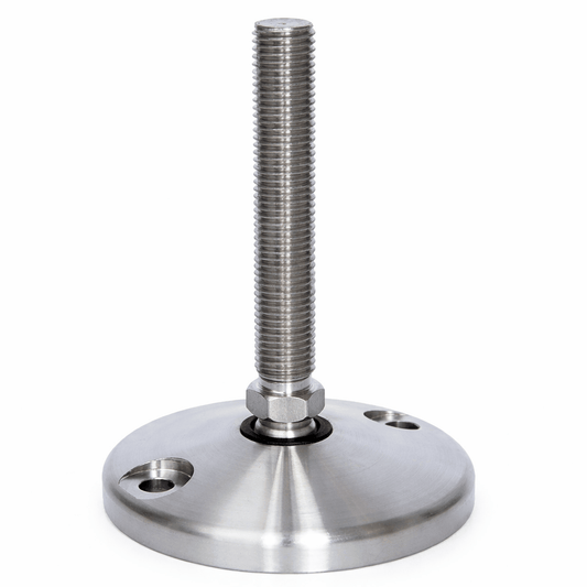 Bolt Down Heavy Duty stainless steel tilting levelling feet with corrosion resistance and self-aligning base for industrial use