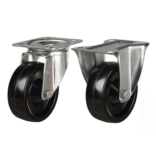 Medium duty high temperature swivel castor with phenolic resin wheel for up to 220°C applications