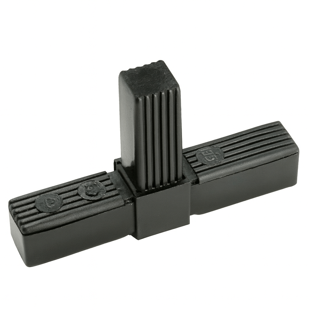 Plastic Square 3 Way T Tube Connectors for sturdy square tube frameworks