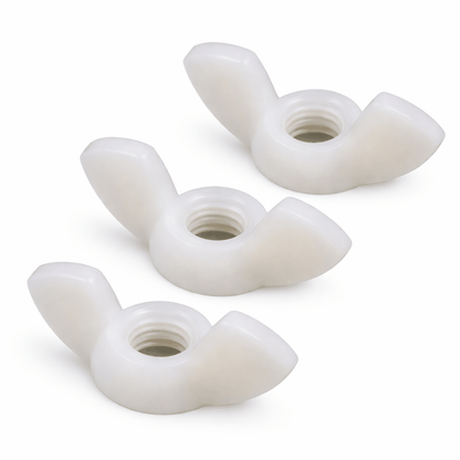 Metric nylon wing nuts DIN 315 in various sizes for easy hand tightening and releasing