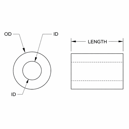 Metric Nylon Spacers - Black