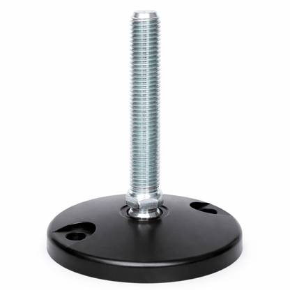 Bolt down heavy duty tilting adjustable levelling foot for industrial stability and precise floor fixing