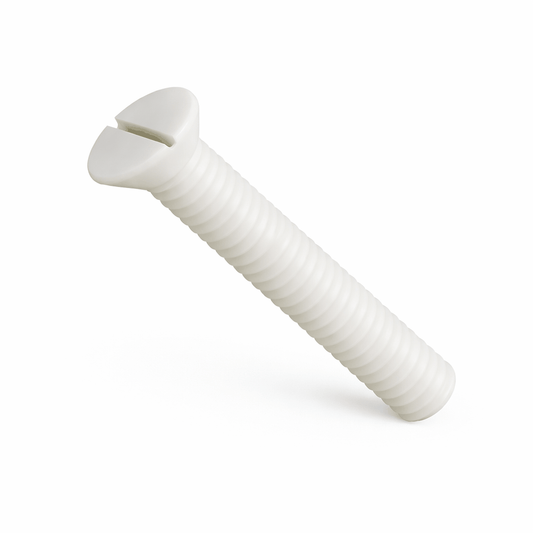 Slotted countersunk head nylon machine screw DIN 963 metric nylon 66 plastic threaded fastener