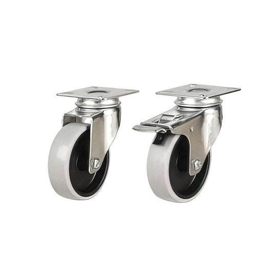 Light duty anti-static plate mounted castors for smooth, static-safe movement with 40-90 kg load capacity