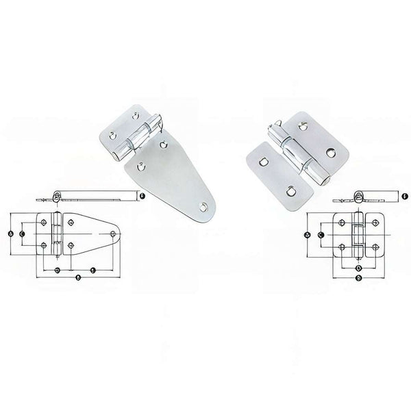 POLISHED QUICK RELEASE STAINLESS STEEL HINGE