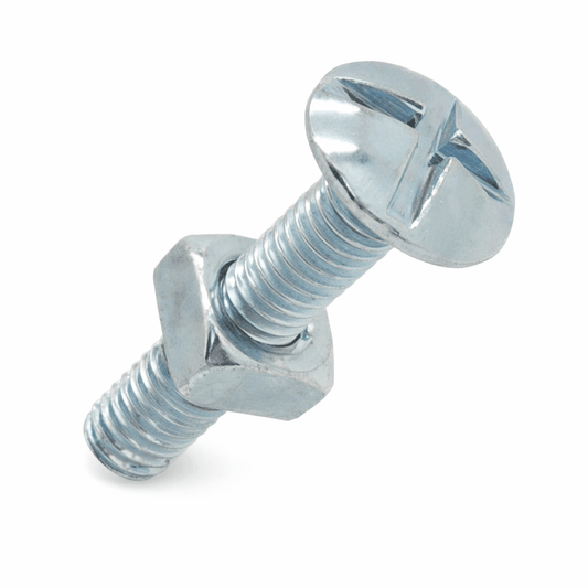 Steel zinc roofing gutter bolts with wide dome heads and square nuts