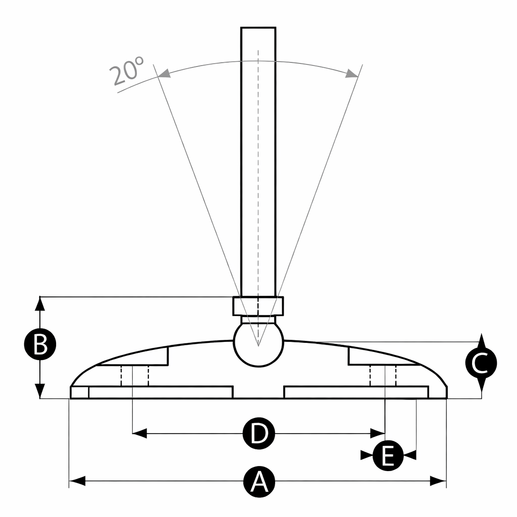 Bolt Down Heavy Duty stainless steel tilting levelling feet for industrial stability and corrosion resistance