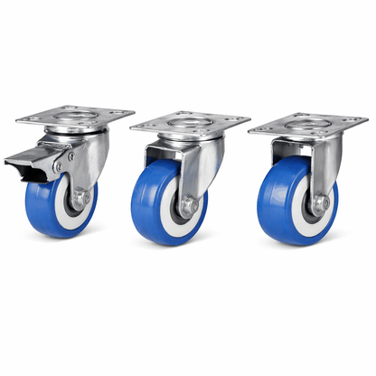 50mm light duty polyurethane castor wheel with plastic center for smooth, quiet movement and floor protection