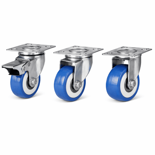 50mm light duty polyurethane castor wheel with plastic center for smooth, quiet movement and floor protection