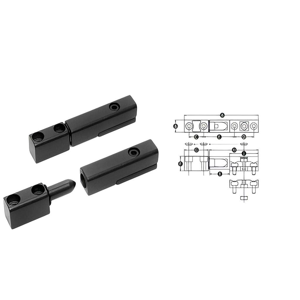 Die cast zinc lift off hinge with adjustable angle and embedded socket head fastener for door alignment adjustments