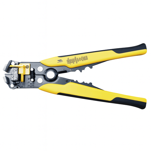 Auto Cable Stripper with self-adjusting wire stripping, crimping, and cutting tool for professional electrical work