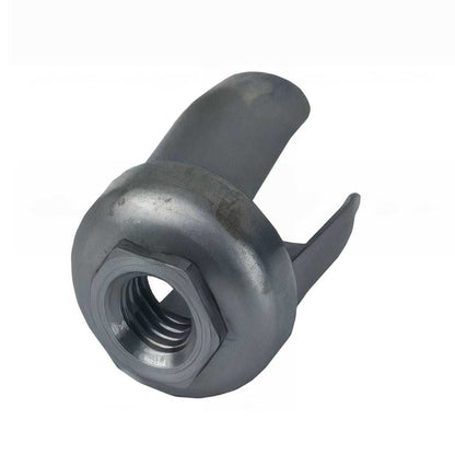 Steel round threaded tube insert with pressed steel construction for heavy duty applications