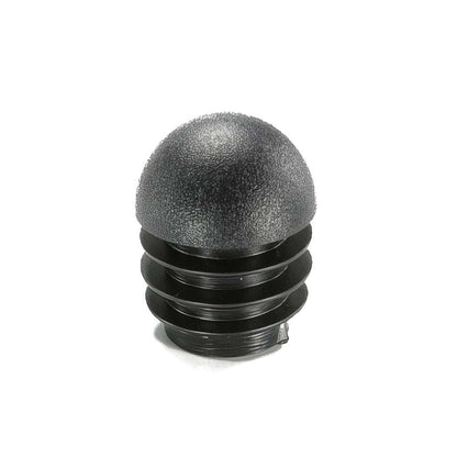 Plastic round profiled hemispherical head for decorative or foot use on angled legs