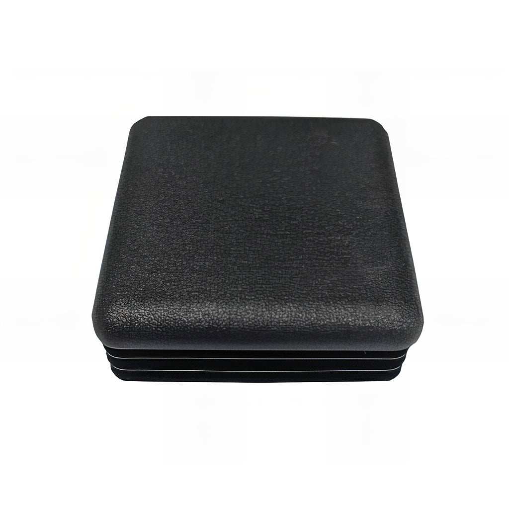 Plastic square metric tube inserts protecting square tubing ends with a clean, durable push-fit design