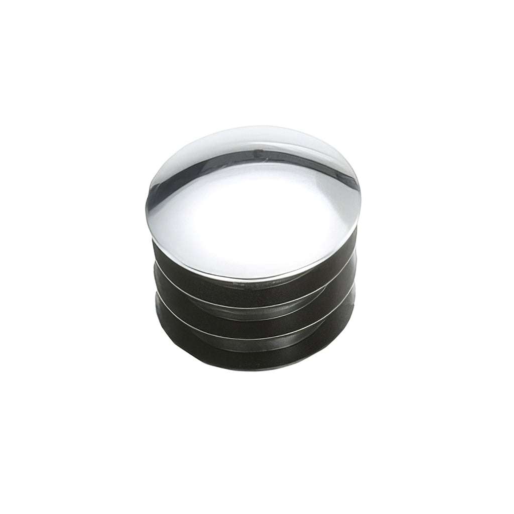 Plastic chrome round tube inserts with polyethylene base and decorative metal cap