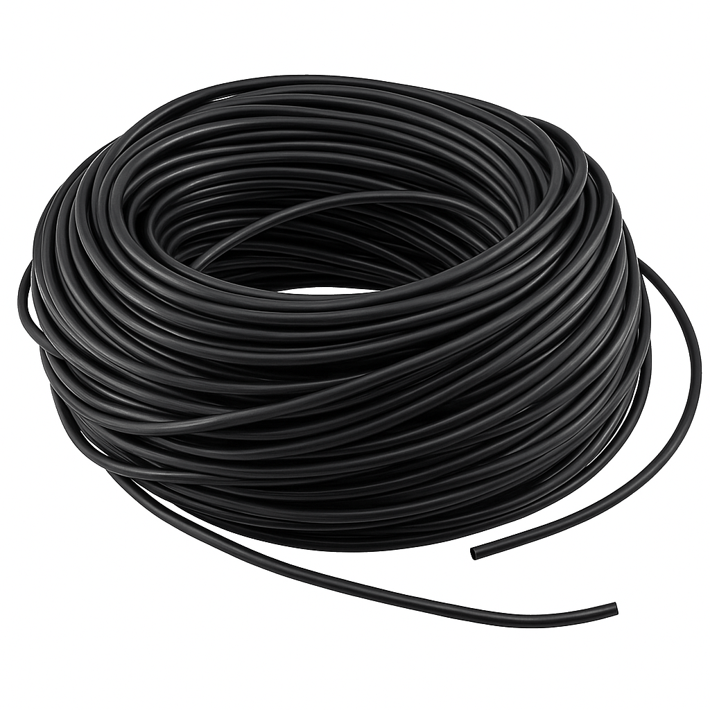 Black PVC sleeving for flexible, durable wire and cable insulation and protection