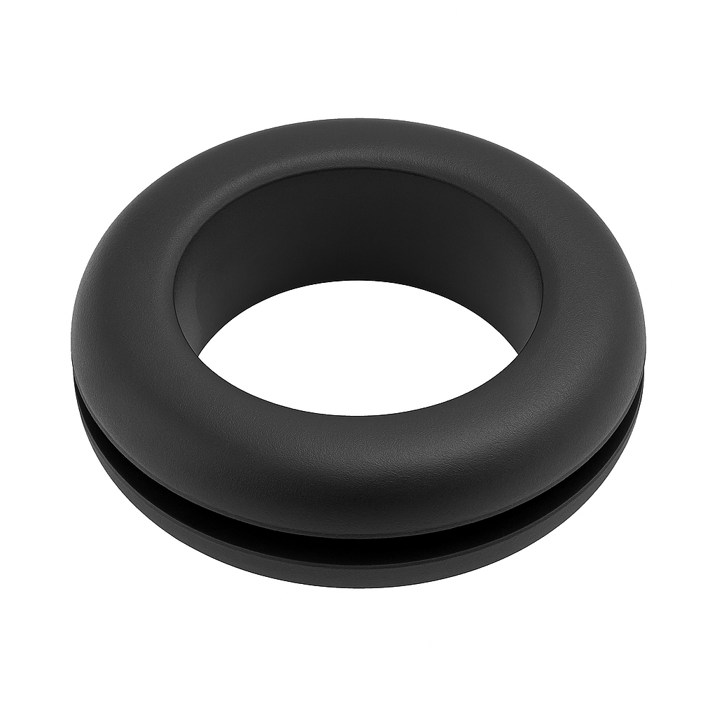 Wiring grommets made of flexible PVC for protecting cables in 1.6mm panels with a push-fit design and smooth finish