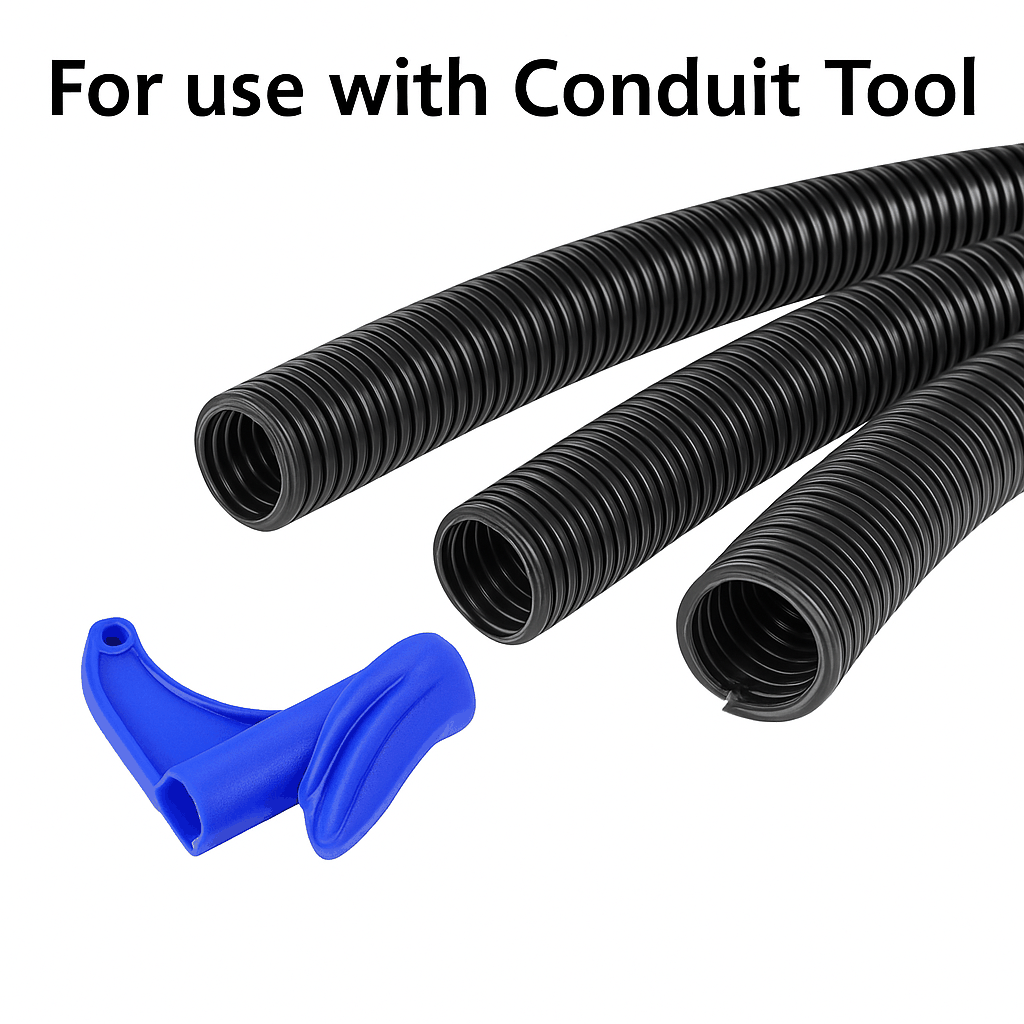 Split conduit nylon corrugated sleeving for flexible cable protection and organization