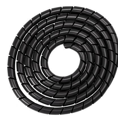Polyethylene Spiral Wrap 25m roll protecting and organizing cables and hoses with flexible spiral design