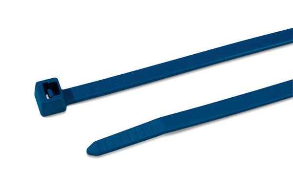 Blue metal detectable cable ties made from Nylon 66 for food, pharmaceutical, and chemical safety compliance