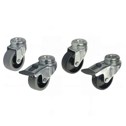50 mm light duty swivel bolt hole castor with 35 kg load capacity and smooth 360° swivel rotation
