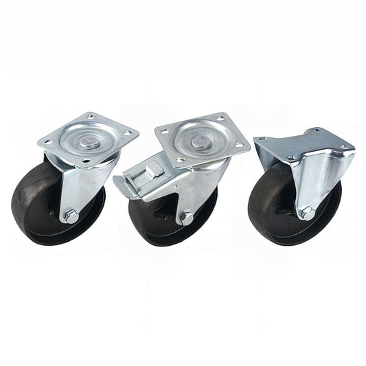 Medium Duty Plate Mounted Castor with cast iron wheel and swivel or fixed options, 270-500kg capacity