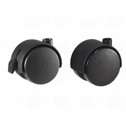 Plastic twin wheel furniture castors with 360° swivel for smooth indoor furniture mobility