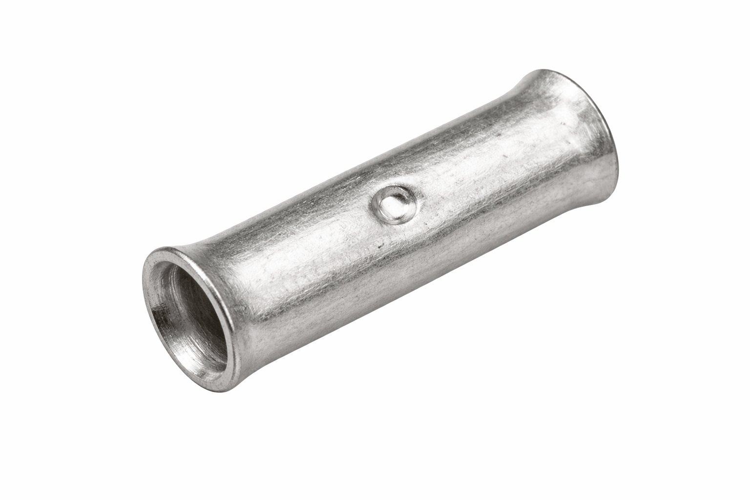 Pack of 100 copper cable butt connectors with bright electro-tin plating for durable electrical connections