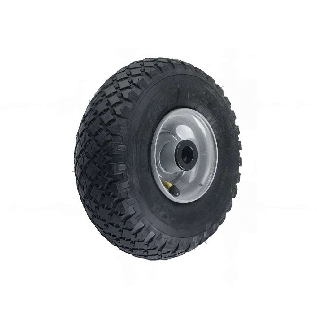 Medium duty pneumatic wheel with steel centre for load 75-200kg, shock absorption, and smooth traction