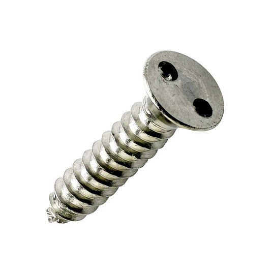 CSK snake eye drive stainless steel security self-tapping fastener with two-hole tamper-resistant head