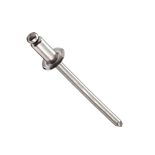 Stainless steel blind rivet with dome, csk, and flange heads available in A4 grade upon request