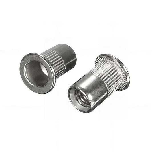 Countersunk head threaded rivet insert nuts for sheet metal assembly