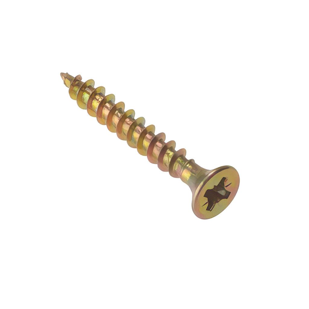 Multipurpose chipboard wood screw for hardwood, chipboard, timber, and MDF use