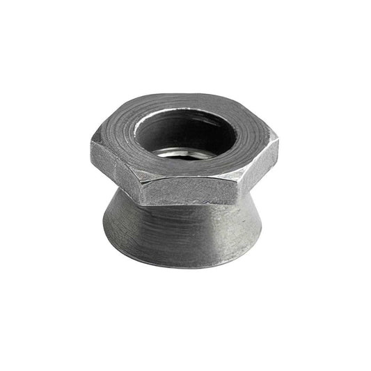 Conical snap off shear nut security fastener with tamper resistant cone and hexagonal shear-off design