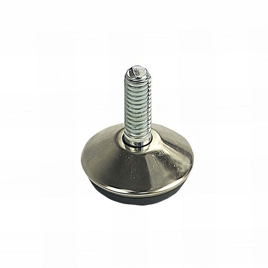 Medium duty static adjustable foot with chrome capped base and non-articulating BZP steel stud