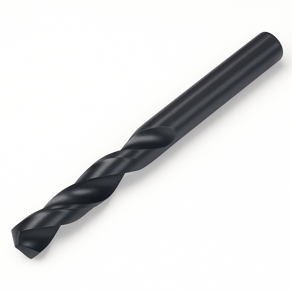 High-speed steel HSS jobber drill bit with ground flutes for precise drilling through metal, plastic, and wood