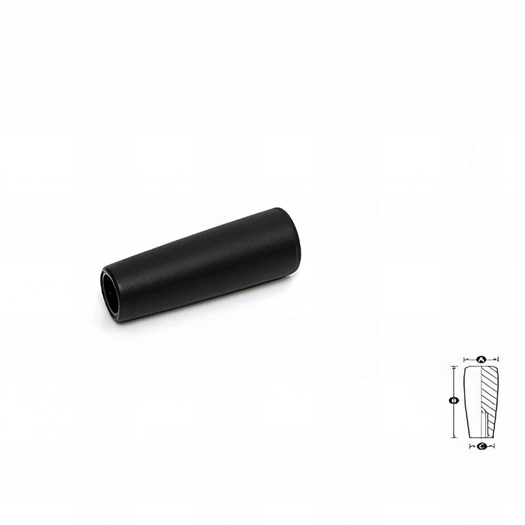 Push on tapered female thermoplastic handle close-up