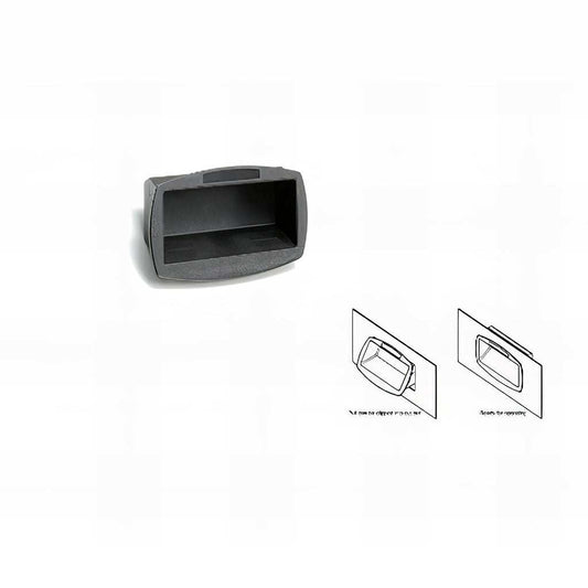 Plastic snap in flush fit pull handle installed in cut hole without tools